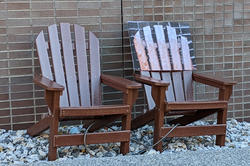 two outdoor chairs are the subject of piece by Naheyla Medina