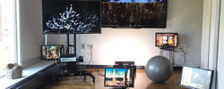 a multi-screen installation with other 3D objects by RISD alum Hanul Kim