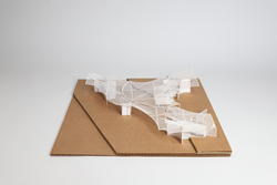 Student work by Architecture graduate student Emily Hesse of an abstract model structure.